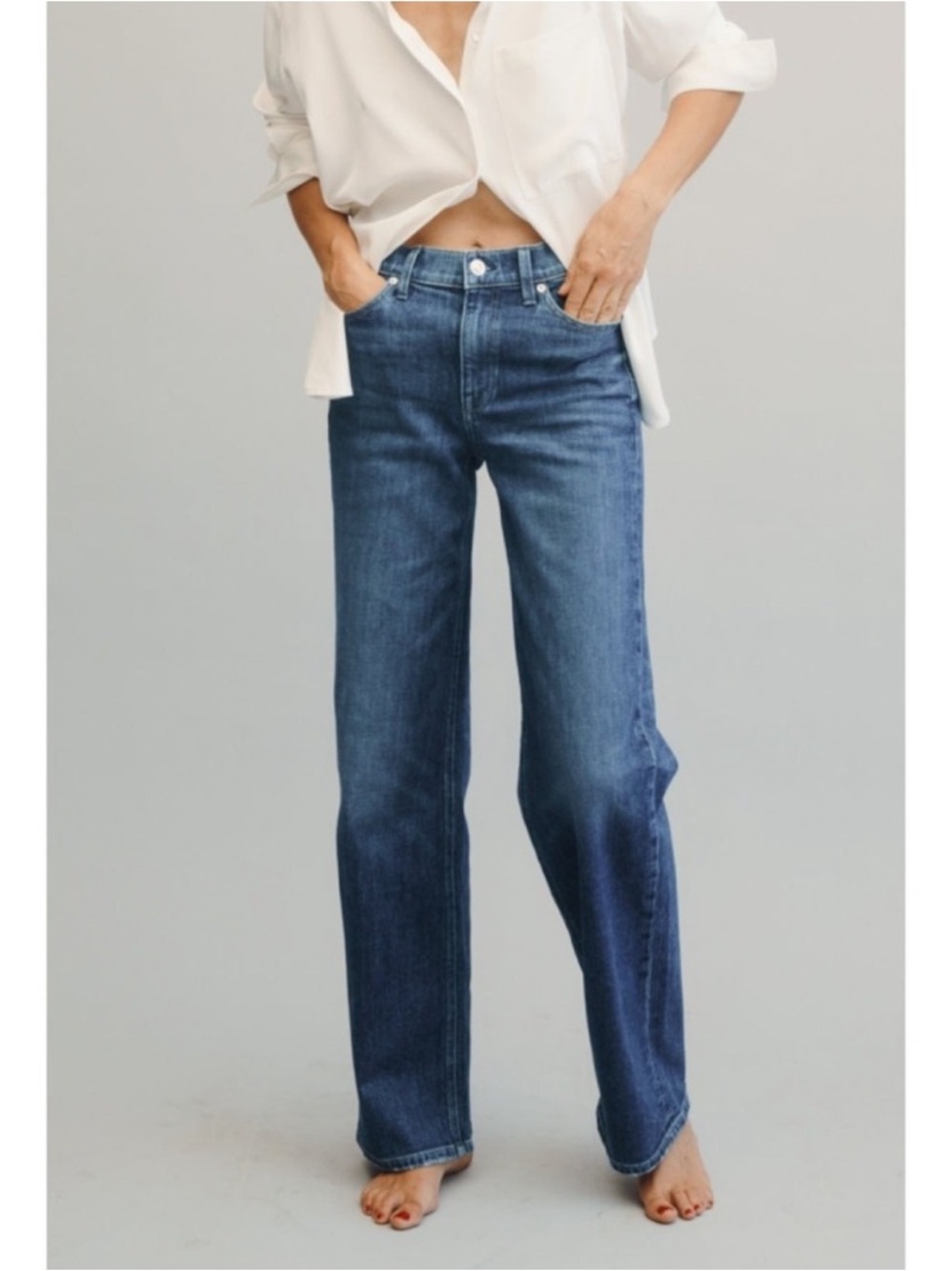 AYR The Secret Sauce Blue Jeans Wide Leg High Rise Crowd Surf Womens Size 28S